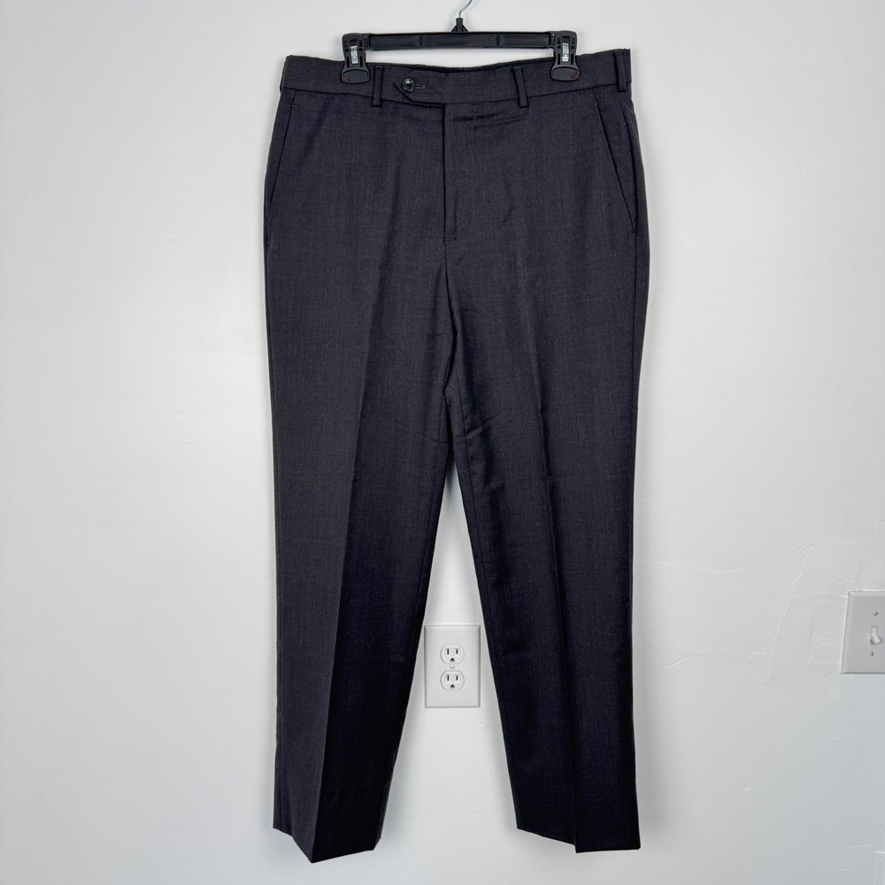 Brooks Brothers 1818 Fitzgerald Mens 35x30 Charcoal Gray 100% Wool Dress Pants